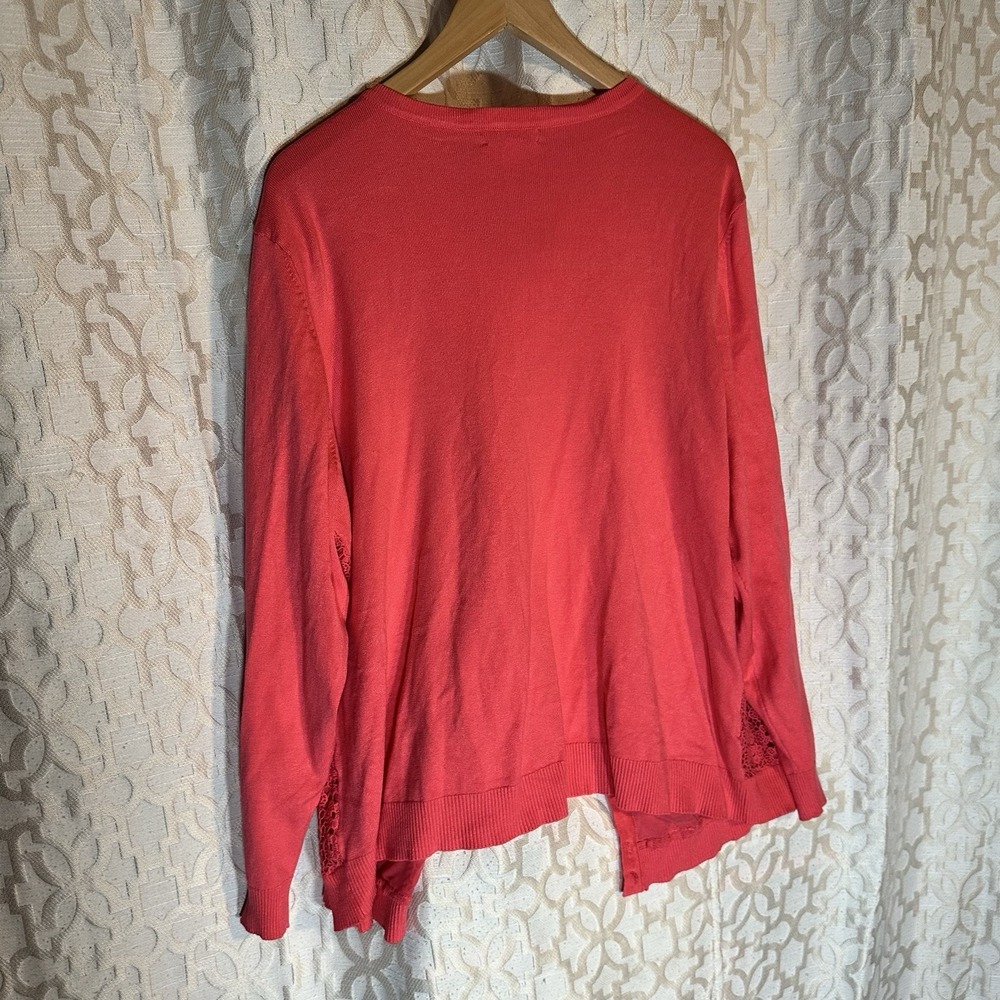 Charter Club Women's Cardigan Plus Size 3X Salmon Color Cotton Blend - Picture 7 of 7